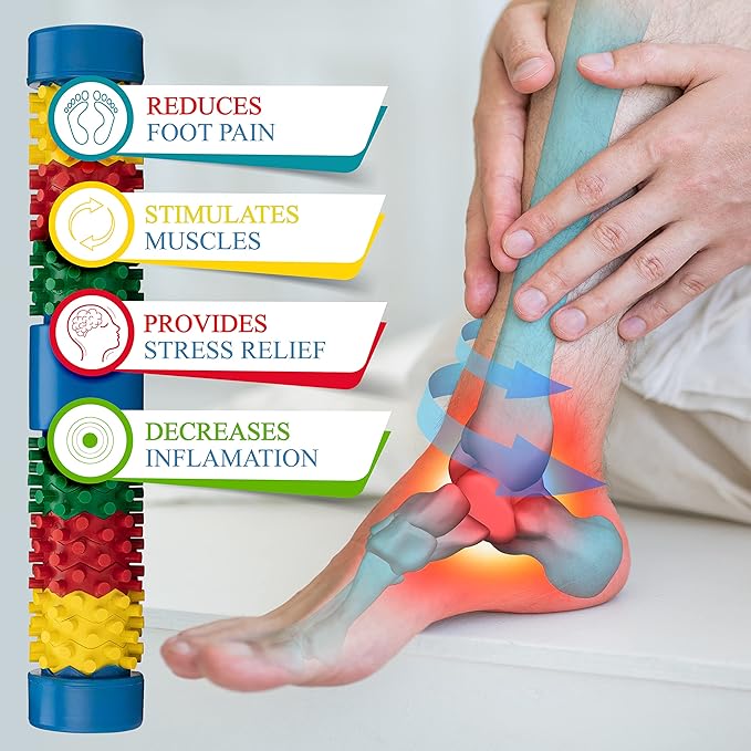 Foot Roller Massager - Plantar Fasciitis - Neuropathy Pain and Circulation - Heel Spur Pain Relief - Foot Reflexology - Relaxation Gifts for Women and Men