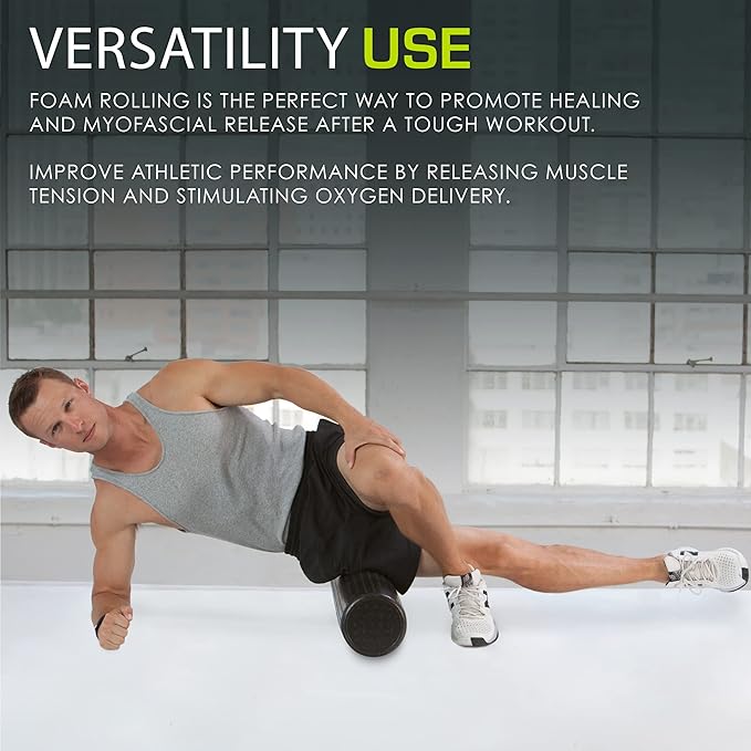 ProsourceFit High Density Foam Rollers Long, Firm Full Body Athletic Massage Tool for Back Stretching, Yoga, Pilates, Post Workout Muscle Recuperation