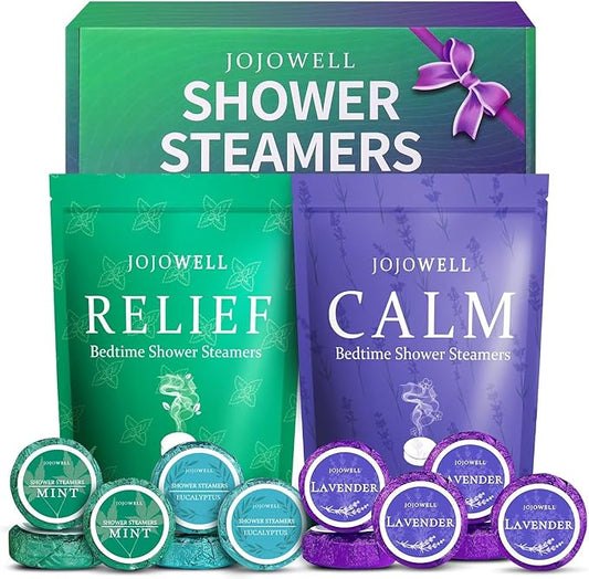 Shower Steamers Aromatherapy - 12 Pack Birthday Gifts for Women Men, Valentines Day Gifts for Her Him, Easter Baster Essentials, Eucalyptus for Shower, Nasal Relief Self Care Home Spa Gifts for Women