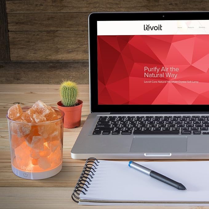 LEVOIT Himalayan Salt Lamp Crystal Rock, Hymilain Sea Salt Lamps, Pink Crystal Salt Rock Lamp,Gift Lamp, Night Light,(ETL Certified) Dimmable Touch Switch, Cora