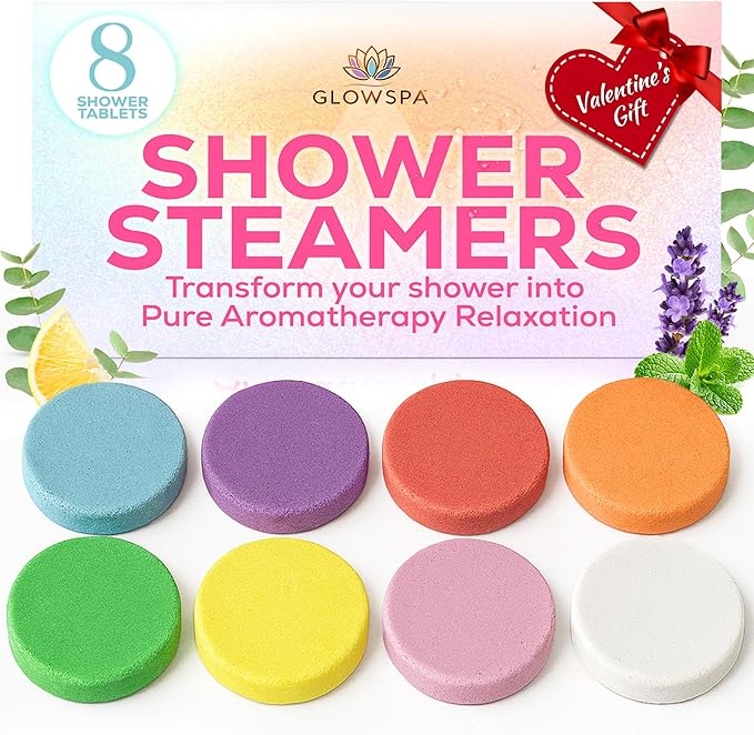 Shower Steamers Aromatherapy – 8 Pack Shower Bombs for Women with Essential Oils for Relaxation, Stress Relief and Self Care – Individually Wrapped Bath Steamers – Gifts for Women, Men