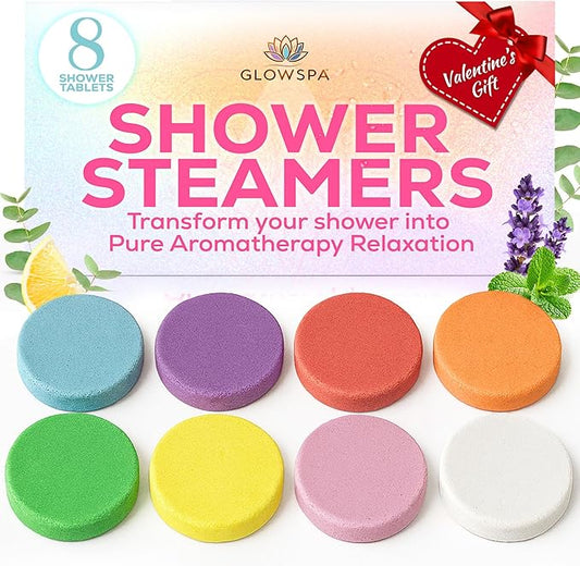 Shower Steamers Aromatherapy – 8 Pack Shower Bombs for Women with Essential Oils for Relaxation, Stress Relief and Self Care – Individually Wrapped Bath Steamers – Gifts for Women, Men