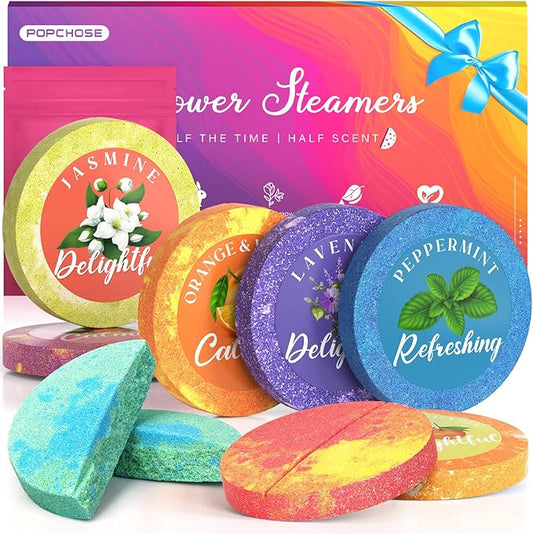 POPCHOSE Shower Steamers Aromatherapy - 8 Pack Shower Bombs for Self Care & SPA - Birthday Gifts for Women, Prizes, Mother's Day Gifts for Her- Teen Girl Gifts Trendy Stuff Easter Gifts