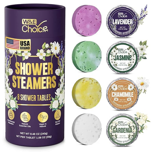 Shower Steamers Aromatherapy - Shower Bombs with Natural Essential Oils for Daily Relaxation & Stress Relief, Birthday Gifts for Women, Mom, Teen 8 Pack