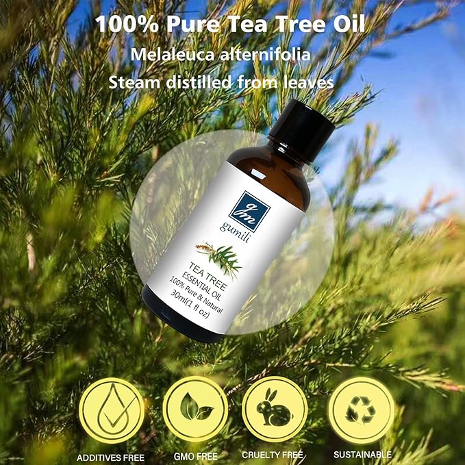 Tea Tree Oil for Skin, Hair, Nails, Face Body Wash, Foot Soak, Spray, 100% Pure Tea Tree Essential Oil - 30ml