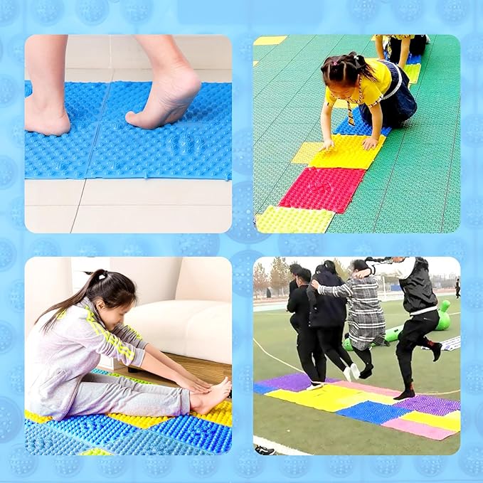 Acupressure Mat for Feet - TPE Reflexology Foot Massager Pad, Non-Slip & Lightweight for Home, Yoga, Bathroom Use (Red)