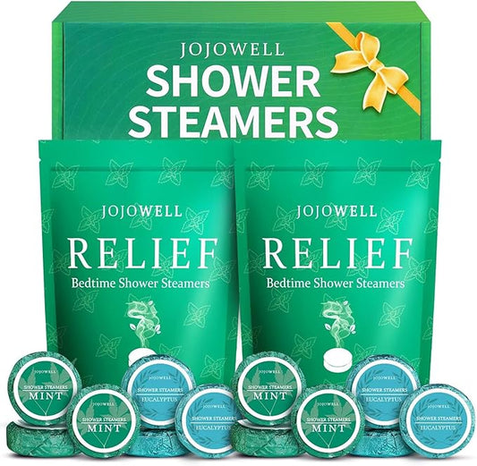 Shower Steamers Aromatherapy ith Essential Oils - 12 Pack Gifts for Men, Eucalyptus for Shower, Nasal Relief, Birthday, Valentines Day Gifts for Him, Easter Basket Essentials - Mint & Eucalyptus