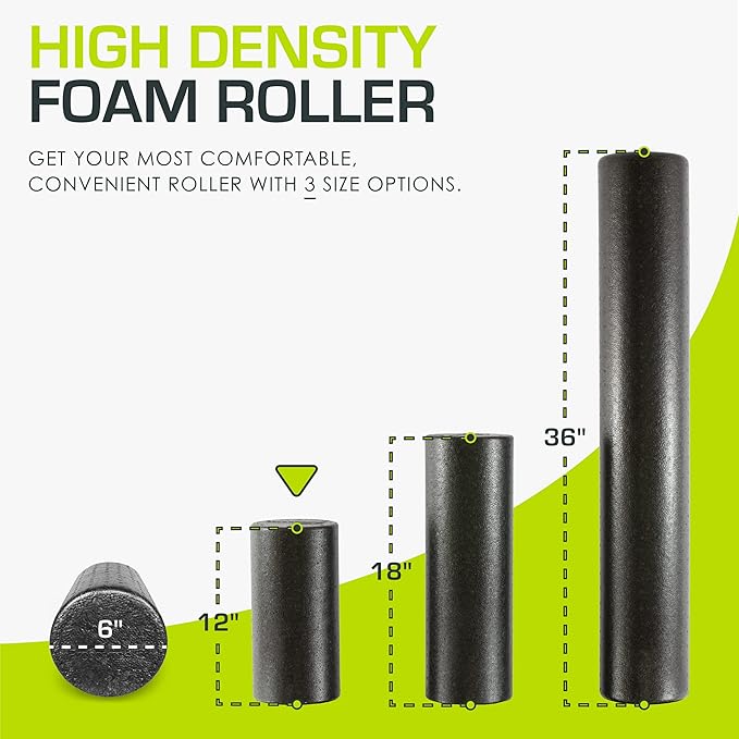 ProsourceFit High Density Foam Rollers Long, Firm Full Body Athletic Massage Tool for Back Stretching, Yoga, Pilates, Post Workout Muscle Recuperation