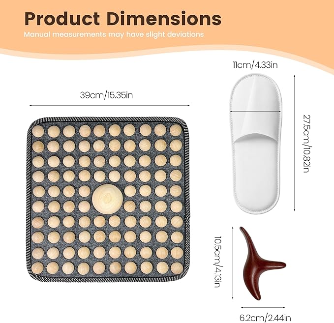 Wood Foot Acupressure Mat,Portable Foot massage mat,Foldable Pressure Point Pad,acupressure mat for feet,reflexology tools,wooden massage tools for Feet Relax,Home & Gym Use(Square,15.75''x15.75'')