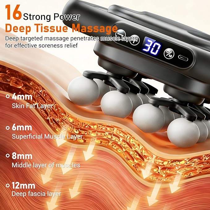 16 Mini Head Massage Gun, Valentine's Day Gifts, Portable Massager for Muscle Pain Relief, Neck Back Shoulder Legs, Quiet Deep Tissue Massager for Home Office, Ideal Gift for Women & Men