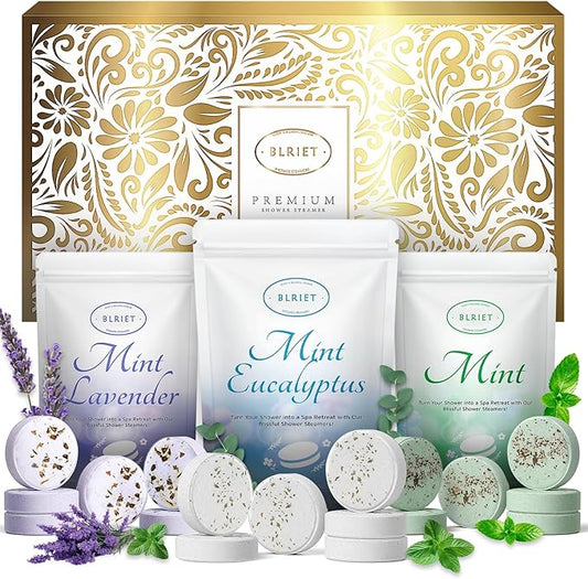 Shower Steamers Aromatherapy 18 Pack Valentines Day Gifts for Women Her Him Romance Birthday Spa Basket Natural Essential Oils Stress Relief Mint Lavender Relaxation for Mom Men Teens Adults Travel