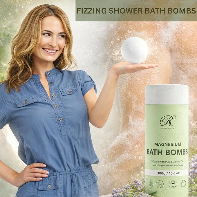 Magnesium Bath Bombs Gift Set – XL Epsom Salt Bath Bombs for Muscle Recovery, Stress Relief & Post-Workout Relaxation with Lavender & Arnica Spa Gift for Women & Men for Sore Muscles