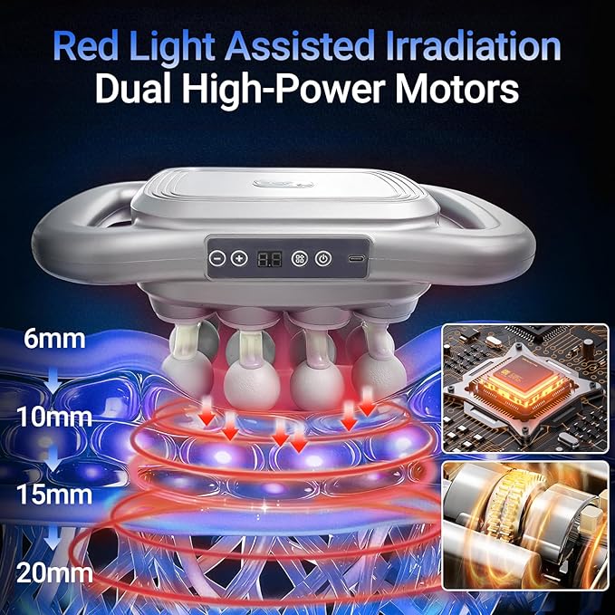 16-Head Deep Tissue Massage Gun 2026, Portable Handheld Back Massager, 9 Modes & 9 Intensity Levels Electric Percussion Muscle Body Massager for Neck and Shoulder Pain Relief, Gifts for Men & Women