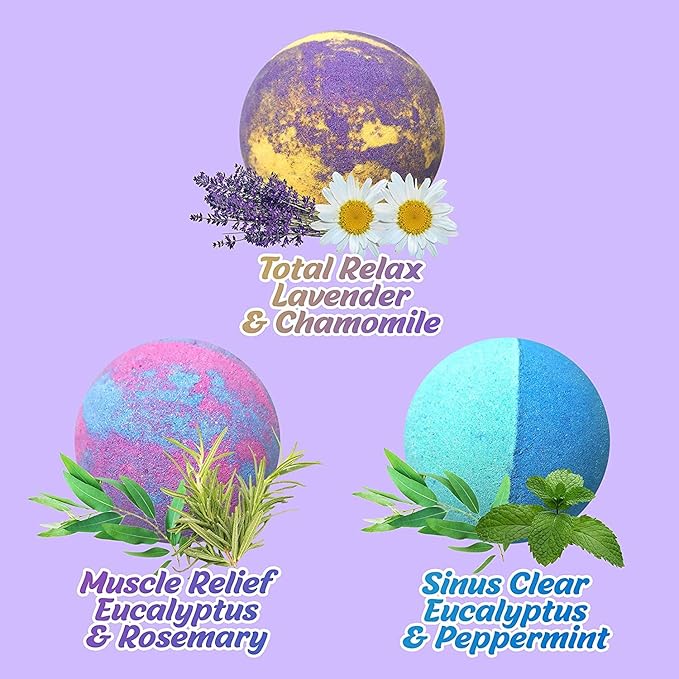 Aromatherapy Bath Bombs Set for Women & Men! Healing Essential Oil Bath Bombs Gift Box with 18 Large Natural Moisturizing Bath Bombs. Bulk Wrapped Bath Bombs Gift Set for Dry Skin