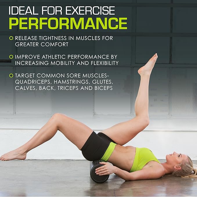 ProsourceFit High Density Foam Rollers Long, Firm Full Body Athletic Massage Tool for Back Stretching, Yoga, Pilates, Post Workout Muscle Recuperation