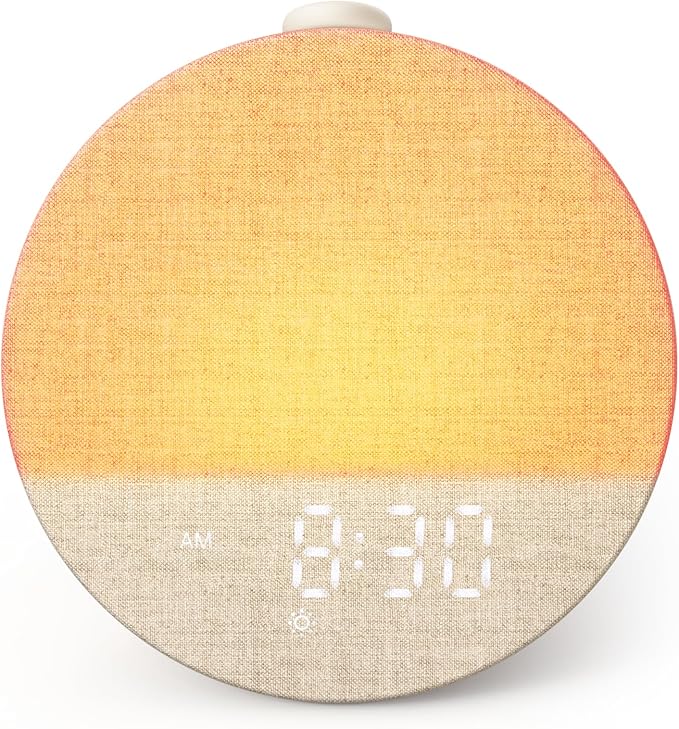 Dreamegg Sunrise 1 Pro - Sunrise Alarm Clock, Sound Machine for Sleep, Favorites Mode, Sleep Routines, Dimmable Night Light, 29 Soothing Sounds, White Noise Machine, Wake Up Light for Bedrooms (Cream)