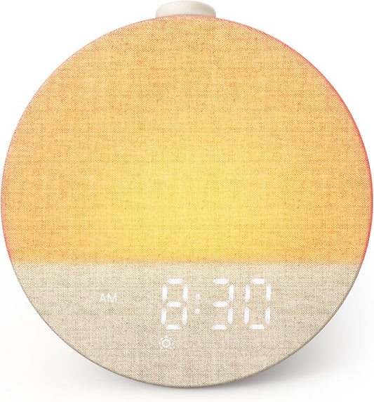 Dreamegg Sunrise 1 Pro - Sunrise Alarm Clock, Sound Machine for Sleep, Favorites Mode, Sleep Routines, Dimmable Night Light, 29 Soothing Sounds, White Noise Machine, Wake Up Light for Bedrooms (Cream)