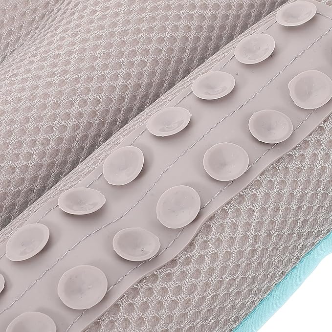 PRETYZOOM Adult Bath Cushion Bath Pillow for Tub with Integrated Small Suction Cups Full-Body Bathtub Mat in Sky Blue for Back and Neck Support