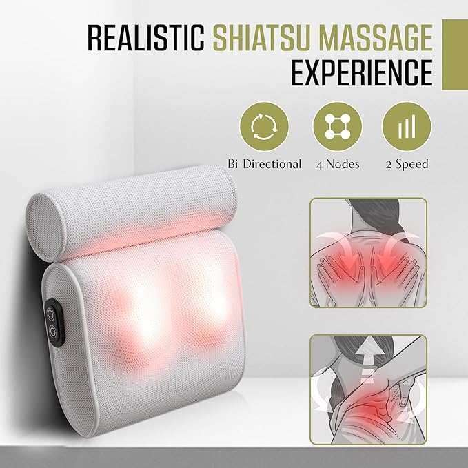 MONET Massaging Bath Pillow - IPX8 Waterproof Bath Pillow for Tub - Soft 4d Mesh Back, Neck and Shoulder Massager - Deep Tissue Relief and Relaxation - Non-Slip 6 Suction Cup - Fits All Tubs