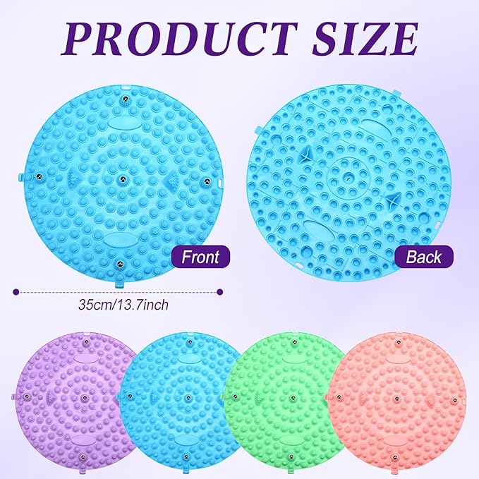 4 Pack Foot Massager Mat Foot Reflexology Pad with Magnetic Relaxation Massage Feet Pressure Point Pad Anti Fatigue Walk Stone Acupoint Mat Particle Portable Massage Tool(Mixed Colors)