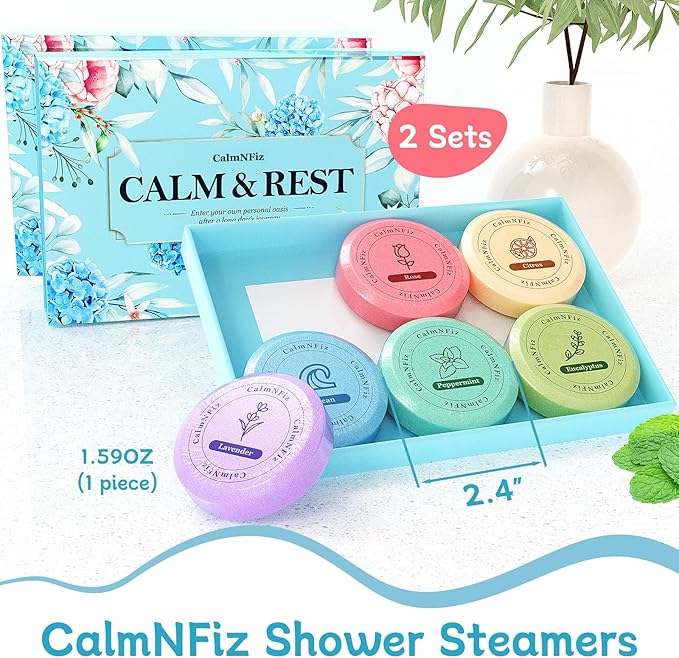 12 Pack Shower Steamers Aromatherapy, Stocking Stuffers for Women Men, Birthday Gifts for Her, Christmas White Elephant Gifts for Mom Adults Teen, Relaxation Self Care Natural Essential Oil