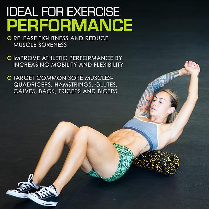 ProsourceFit High Density Foam Rollers Long, Firm Full Body Athletic Massage Tool for Back Stretching, Yoga, Pilates, Post Workout Muscle Recuperation