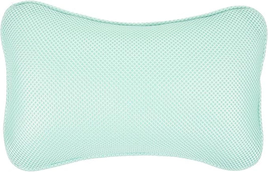 HOMSFOU Bath Pillow for Tub with Suction Cups, 3D Mesh Bathroom Pillow Soft Headrest for Soaking Tub, Washable Bathtub Neck and Back Support Cushion for Home Spa and Sauna Use Random Color