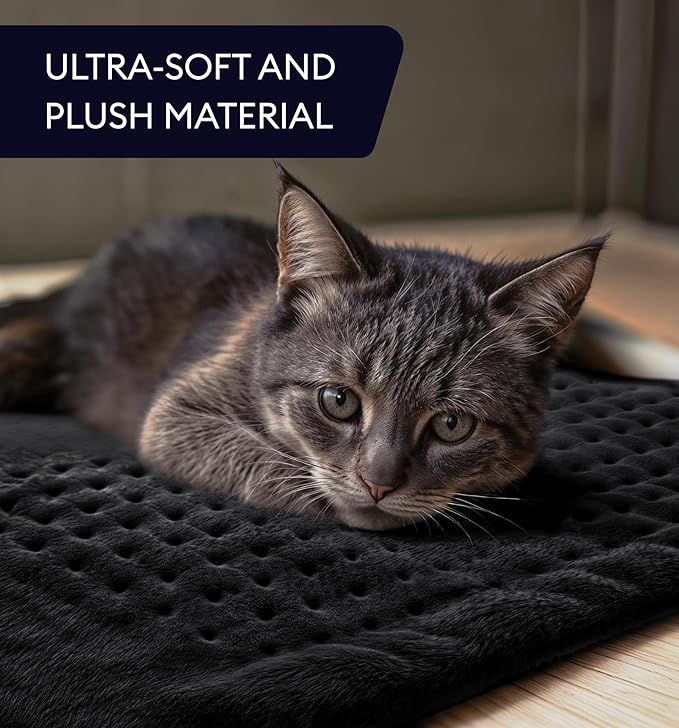 GENIANI Electric Heating Pad for Back Pain & Cramps Relief, Electric Throw, Auto Shut Off, Machine Washable, Moist Heat Pad for Neck & Shoulder - Valentines Day Gifts for Her (12'‘×24" Black)