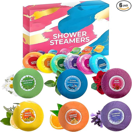 Shower Steamers Aromatherapy, 6 Pack Self Care Gifts for Women, Shower Bombs Aromatherapy Birthday Gifts for Teen Adults Self Care Steamers, Beauty & Personal for Home SPA