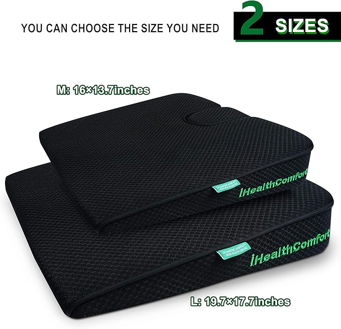 ( 16x13.7 inches Wedge Seat Cushion for Car and Truck,Portable Memory Foam Seat Cushion for Tailbone Stress Back Pain Relief