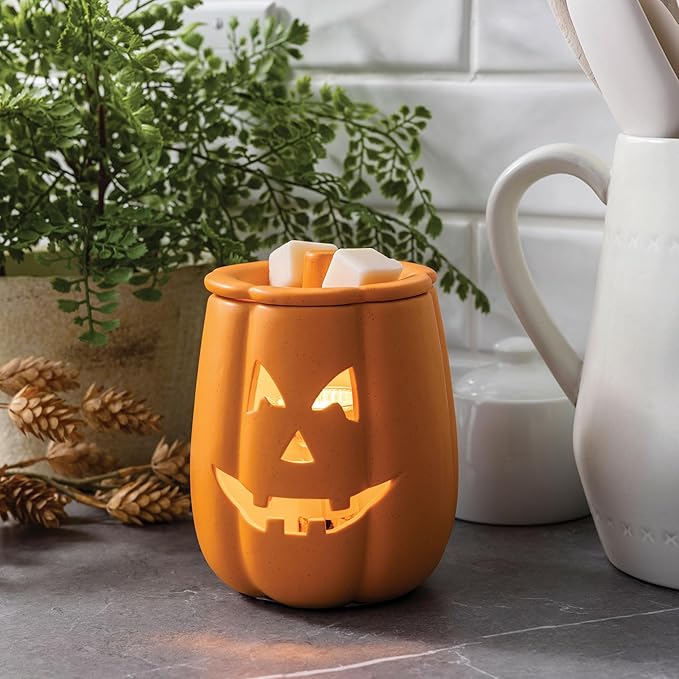 Candle Warmers Etc. Illumination Fragrance Warmer- Light-Up Warmer for Warming Scented Candle Wax Melts and Tarts or to Freshen Room, Jack O'Lantern