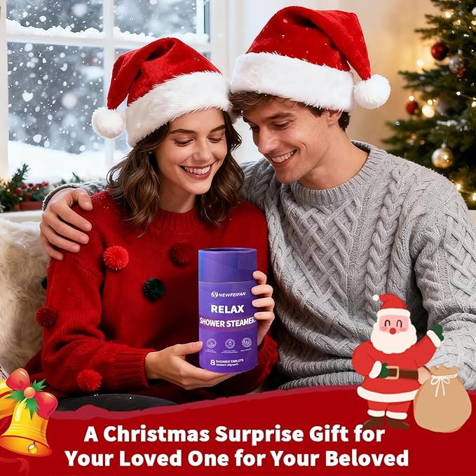 Shower Steamers Aromatherapy Birthday Gifts for Women & Men Set, 8-Pack Shower Bombs Organic Essential Oil, Easter Basket Stuffers for Teens, Spa Relaxing Purple Gifts for Wife Girlfriend