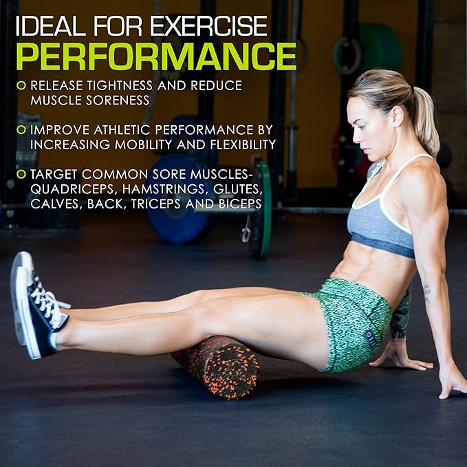 ProsourceFit High Density Foam Rollers Long, Firm Full Body Athletic Massage Tool for Back Stretching, Yoga, Pilates, Post Workout Muscle Recuperation