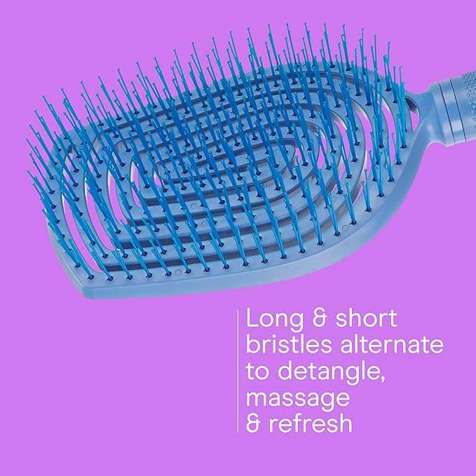 Conair Scalp Care Detangling hairbrush - Curly Hair Brush - Scalp Massager - hairbrushes for women & men - detangler for all lengths and types - can use wet or dry - Blue Aura
