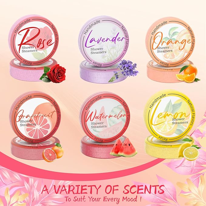 Shower Steamers Aromatherapy 8 Pack - Gifts for Women, Shower Bombs with Essential Oils, Self Care and Stress Relief Stocking Stuffers, Birthday Gifts for Women and Men. Revitalizing Blossom Style