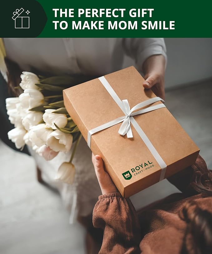 ROYAL CRAFT WOOD Premium Foldable Bathtub Tray Caddy - Wood Bath Tray for Tub, Bamboo Shelf, Expandable Bath Table Trays, Bathtub & Bathroom Accessories for New Home & Mothers, Birthday Gifts for Mom