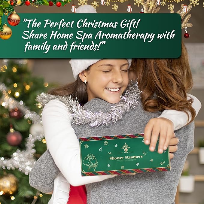 10 Pcs Shower Steamers Aromatherapy, Christmas Gifts Birthday Gifts White Elephant Shower Bombs with Essential Oils Relaxation Home SPA, Self Care Christmas Stocking Stuffers for Women Men