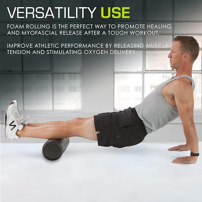 ProsourceFit High Density Foam Rollers Long, Firm Full Body Athletic Massage Tool for Back Stretching, Yoga, Pilates, Post Workout Muscle Recuperation