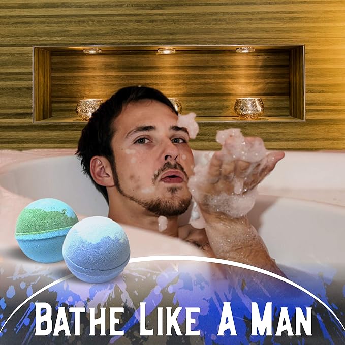 Bath Bomb Gift Sets for Men. 24 Therapeutic Aromatherapy Mens Bath Bombs. Best Gift for Dad and Fathers Day Gift Sets