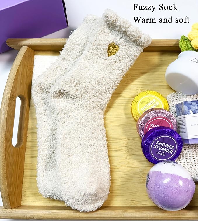 Bath Sets for Women Gift - Lavender Bath Bombs Soap Shower Steamer Positive Sunflower for Birthday Christmas Mother's Day, Sending Sunshine, Get Well Soon, Uplifting, Relaxing for Her