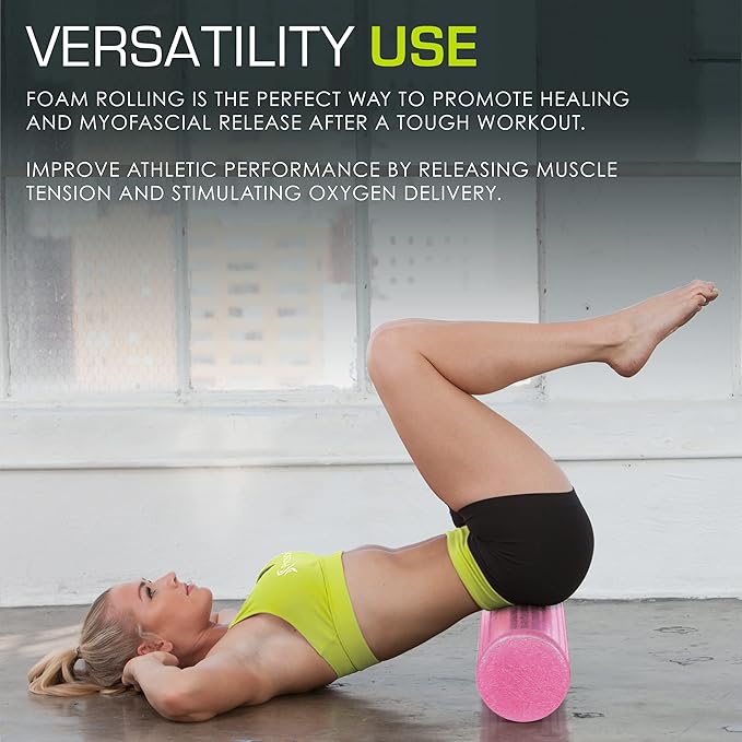 ProsourceFit High Density Foam Rollers Long, Firm Full Body Athletic Massage Tool for Back Stretching, Yoga, Pilates, Post Workout Muscle Recuperation