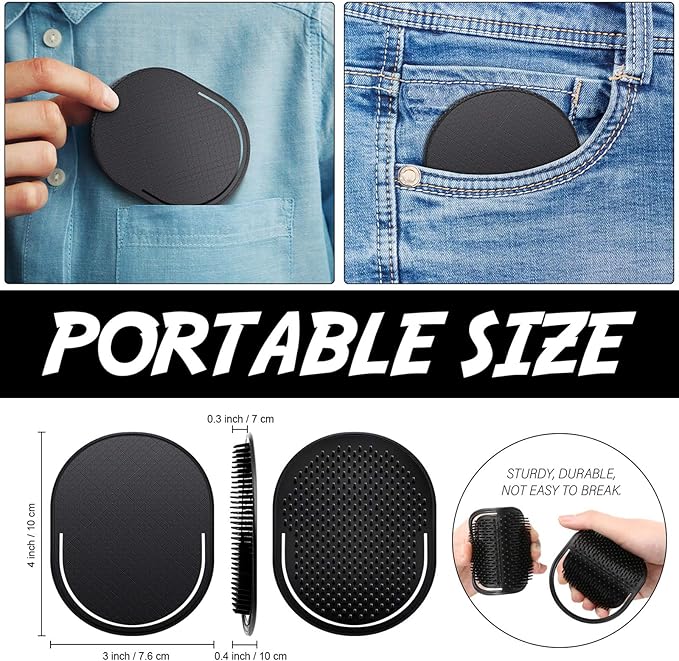 Patelai 6 Pieces Pocket Palm Combs Pocket Brush, Shampoo Brushes, Scalp Massager Hair Brush Comb for Men Travel