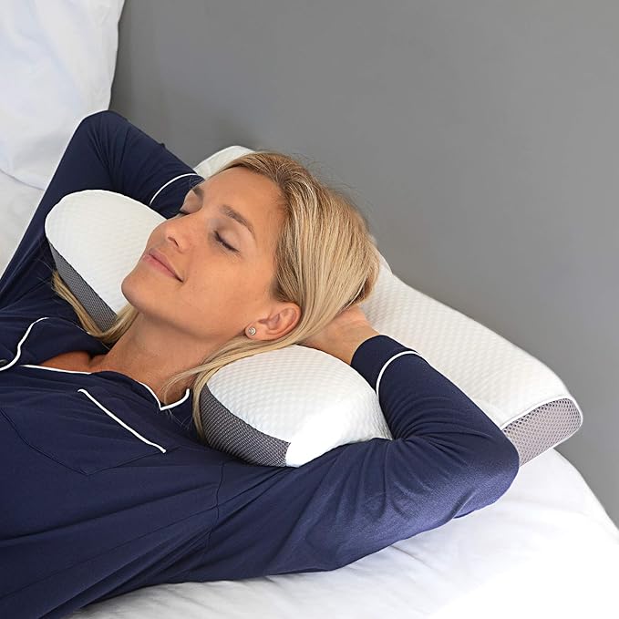 Pillow for Neck and Shoulder Pain Relief – Cervical Memory Foam Contour Pillow – Orthopaedic Ergonomic Design Aligns Spine, Reduces Pressure & Snoring – for Side, Back & Stomach Sleepers + Free Mask