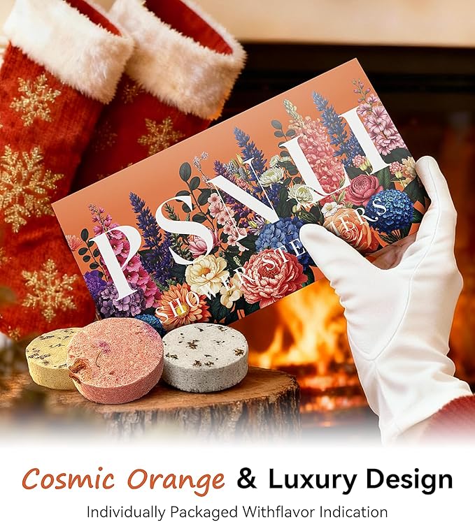 Shower Steamers Aromatherapy Stocking Stuffers 8 Scents – Christmas Gifts for Women Elegant Packaging with Essential Oils, Relaxing Spa Shower Tablets for Stress Relief, Self Care
