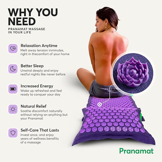 Acupressure Large & Small Mat with Pillow Set, Premium Acupressure Therapy for Pain Relief and Relaxation, Handcrafted in Europe with Sustainable and Natural Materials (Lagoon)
