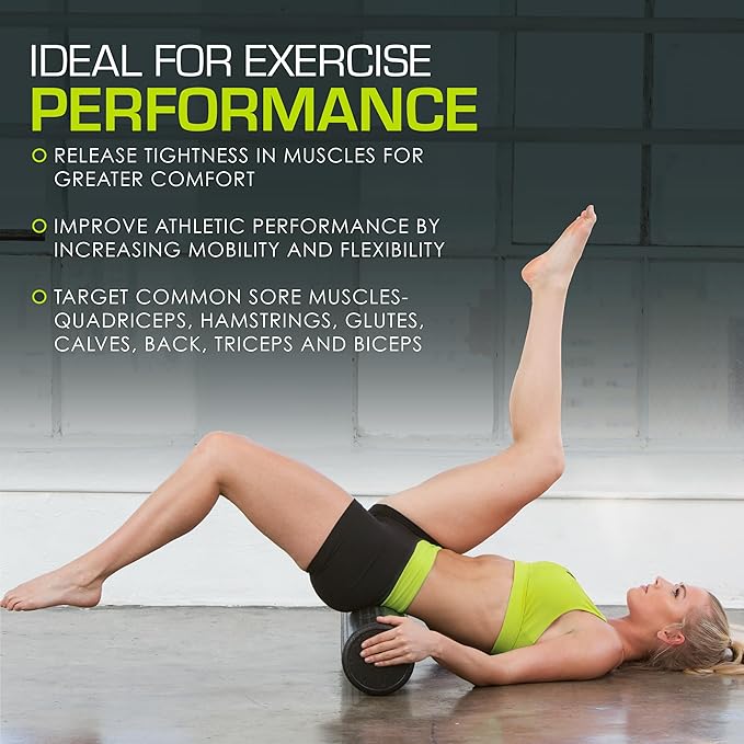 ProsourceFit High Density Foam Rollers Long, Firm Full Body Athletic Massage Tool for Back Stretching, Yoga, Pilates, Post Workout Muscle Recuperation