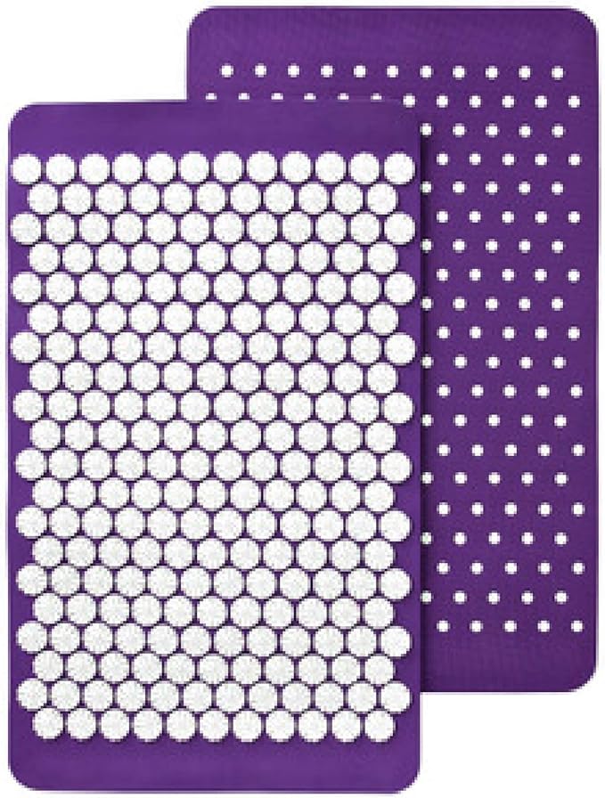 Spoonk AcuOM Acupressure Mat, Purple - Center & Calm Your Mind, Ease Muscle Stiffness & Pain - Light, Portable & Easy to Clean - Made from TPE Recycling Material - Travel Bag Included