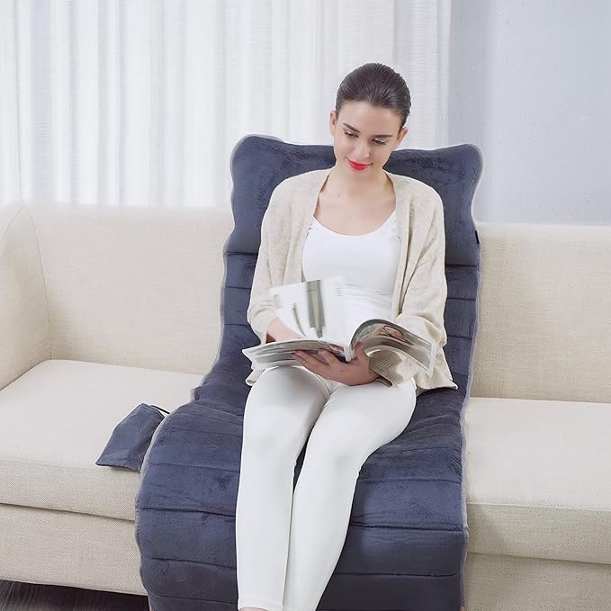 Snailax Memory Foam Massage Mat with Heat, 10 Vibrating Motors Full Body Massager Pad for Back Pain Relief, 6 Heating Pads for Neck, Lumbar, and Leg - Gifts for Men/Women