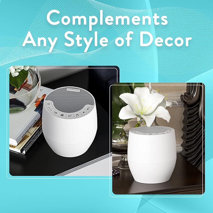 Serene Evolution White Noise Machine with 60 Soothing Sounds - Sound Machine for Adults and Baby - Noise Cancelling Sleep Music Device with Remote Control - Ideal for Office Privacy - Black