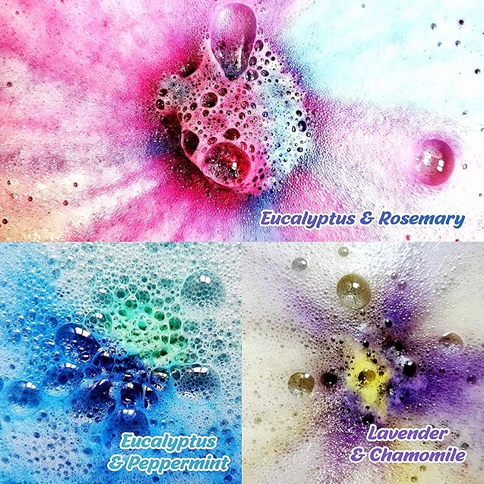 Aromatherapy Bath Bombs Set for Women & Men! Healing Essential Oil Bath Bombs Gift Box with 18 Large Natural Moisturizing Bath Bombs. Bulk Wrapped Bath Bombs Gift Set for Dry Skin